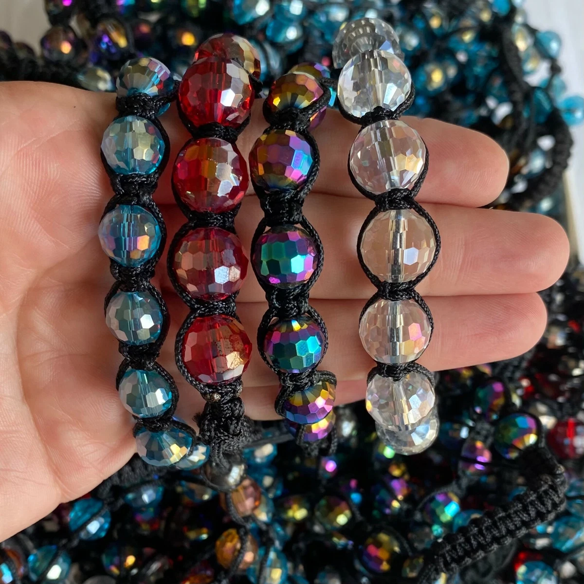 Jewelry Liquidation Wholesale Iridescent Crystal Bracelets, Bulk Lot of  Beaded