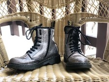 Doc Martens Glitter Boots 1460 Size 3 Combat Silver