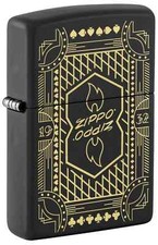 Zippo Zippo Lines Design Black Matte Laser Engrave 46483