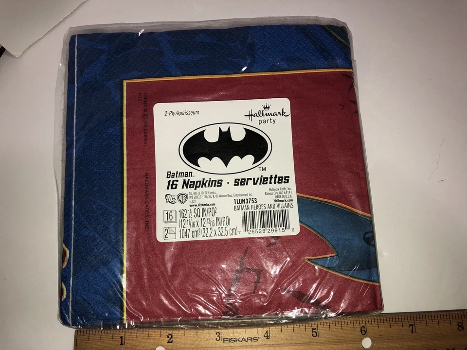 Servilletas de papel Batman The Dark Knight, sello distintivo, 16 unidades, nuevas Foto 2 de 2
