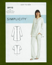 Loose Fit Tunic, Top, Pull on Pants Sewing Pattern Sizes 6-14 Simplicity 9113