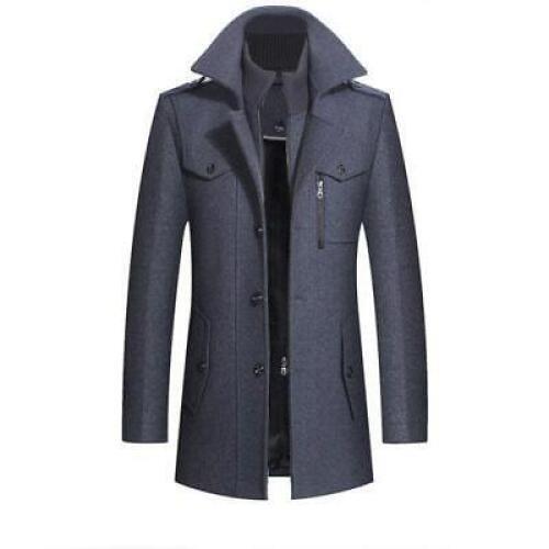 ジャケット・アウター HERMES Khaki Gray wool Stand collar Coat ジャケット・アウター HERMES Khaki Gray wool Stand collar