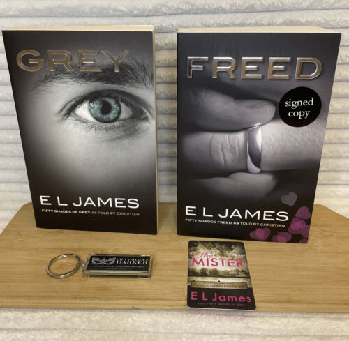 EL James Signed Grey & Freed Plus Key Ring & Signed Exclusive The Mister Card - Picture 3 of 24