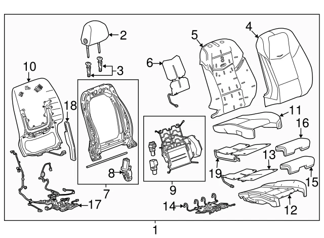 22968594 OEM подлинный GM Jet черный пассажирское сиденье подушка чехол новый в коробке - Изображение 2 из 4