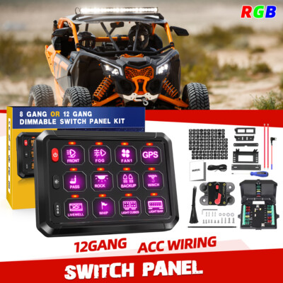 RGB 12 Gang Switch Panel LED Light For Can-am Maverick X3 Trail Sport 800 1000 U