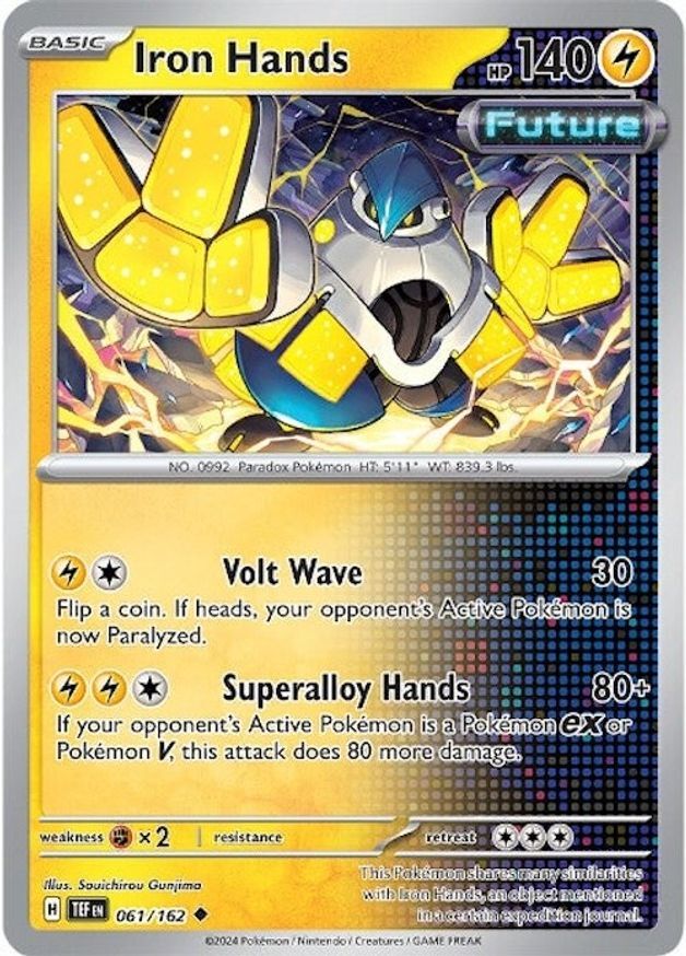 Pokemon Iron Hands (61/224) Temporal Forces LP REVERSE HOLO