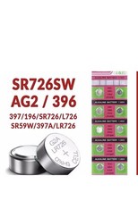 AG2 10x, LR726 Batteries 397 L726 607 SR59 SR726 1.5V Button Coin Cell Batteries