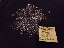1 Pound of 12G Stainless Steel jump rings with a 1/2  I.D., Made in the USA