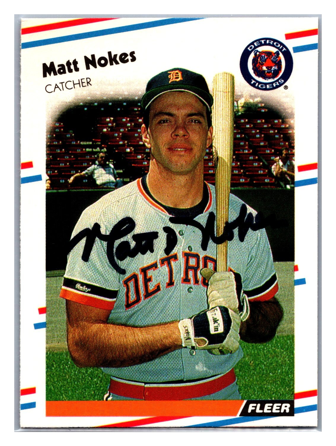 Matt Nokes 1988 Fleer #66 Signed Auto Detroit Tigers