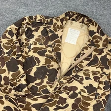 Vintage US Military Cold Weather Coat Mens M Frog Skin Camo M-65 w/ Liner Jacket