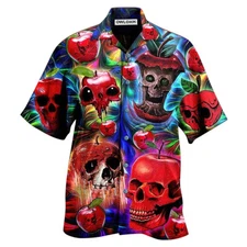 Skull Love Apple Awesome Hawaiian Shirt