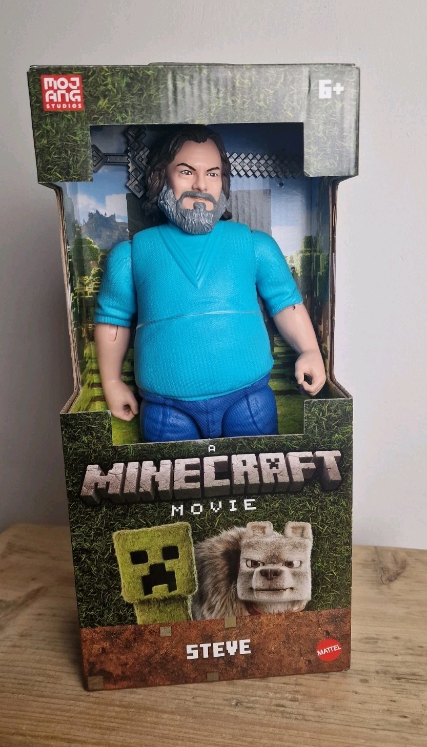 Mattel Minecraft Large-Scale Action Figure, 12-inch Posable Steve Toy