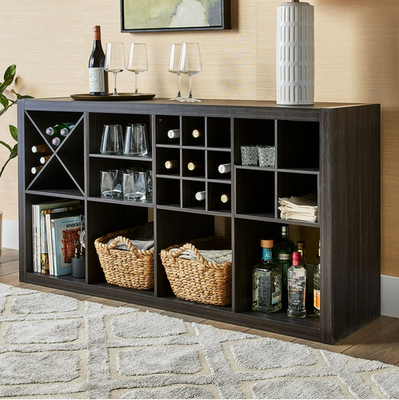 better homes & gardens 12 cube storage organizer tobacco oak Better Homes & Gardens Quad Shelf Cube Organizer Accessory, Tobacco Oak