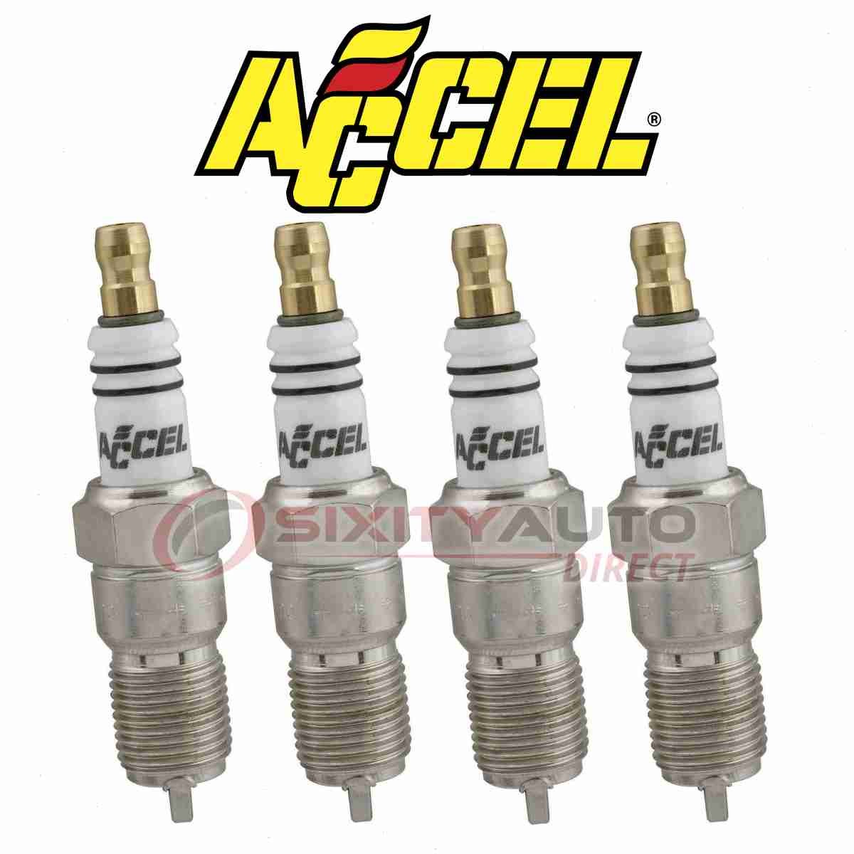 4 pc ACCEL Spark Plug for 1995-1997 Buick Skylark 2.3L 2.4L L4 - Ignition be