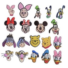 19Pcs Cute Cartoon Sew-On/Iron-On Patches for Clothes Jeans Jackets