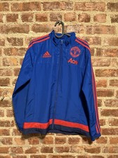 Adidas Manchester United Full Zip Jacket Boys Size Large - Blue/Red