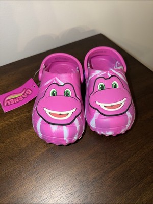 Barney Slip On Shoes NWT Size 9-10 Kids Toddler Pink Purple Dinosaur