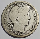 1915-S Barber Half Dollar 50c Coin ~ 90% Silver Coin (A178)