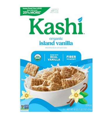  New Kashi ORGANIC ISLAND VANILLA Sweet Biscuit Breakfast Healthy Cereal 18oz
