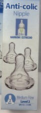 Dr. Brown's Level 2 Narrow Baby Bottle Silicone Nipple - Fast Flow, 6pk - 3m .