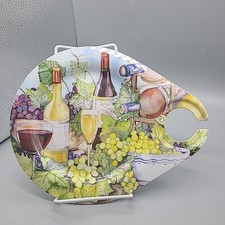 Set (8) Keller Charles Melamine Party Plates Melmac Trays Wine Grapes New