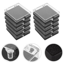  10pcs Pin Display Storage Box - Clear Plastic Case with Flip Cover & Sponge