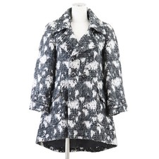 CHANEL P47133 Double-breasted Knit Tweed Coat Women Size 36 Multicolor