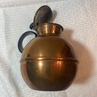 Vintage Collectible Copper Teapot Carafe Warmer Hinged Lid Black Handle — photo 3
