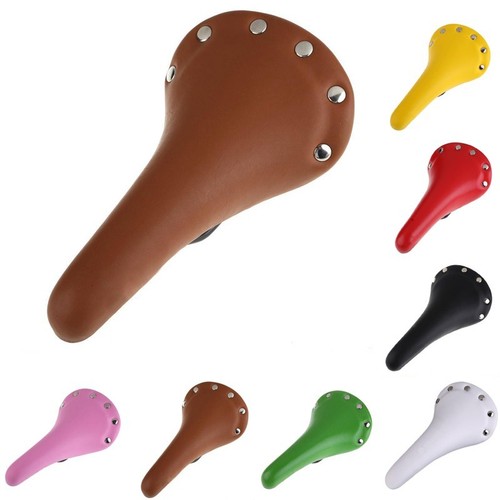 Selle De Vélo Cuir PU 28cm – Coussin Antivol Pour Bicyclette Fixie / Piste