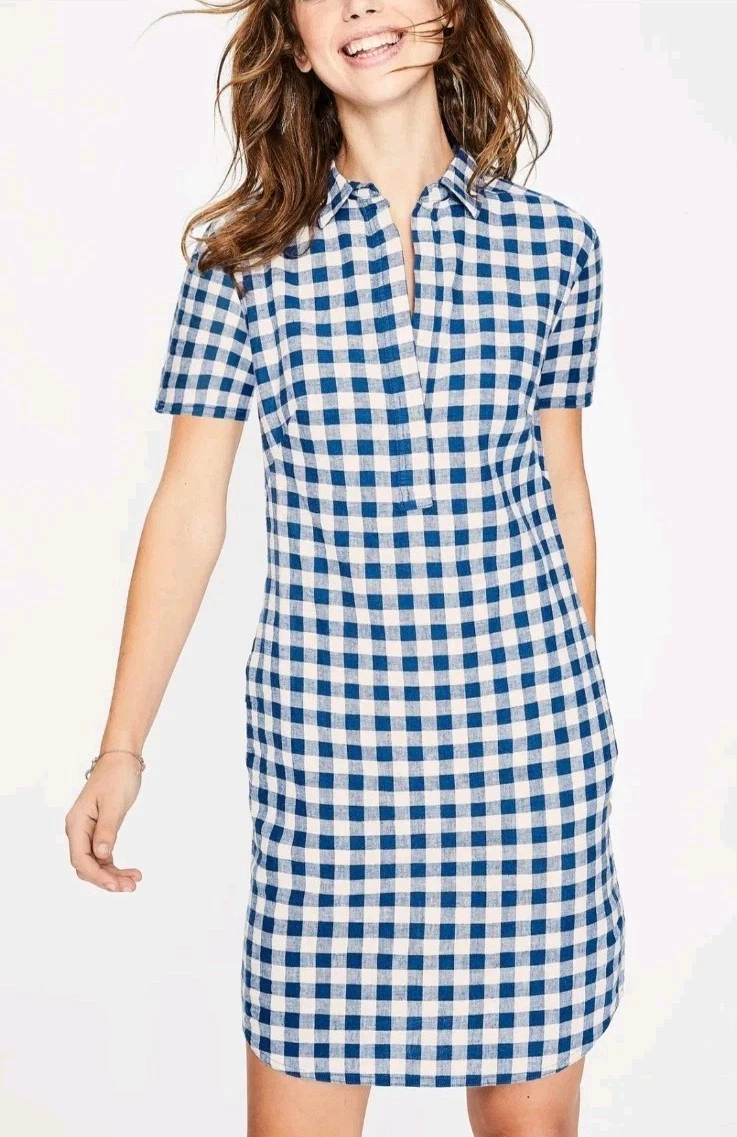 chinese dress ladies Mollie Linen Shirt Dress-Chambray