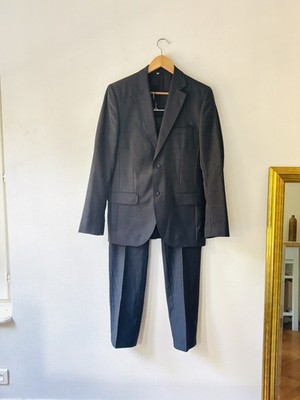 CARVEN Paris Anzug - grau Micro Hahnentritt - 100% Schurwolle - neuwertig - EU 50/40