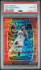 🔥 2021 Select #74 Scottie Barnes Red Prizm /199 RC  PSA 10 GEM MINT 🔥 🔥 🔥 