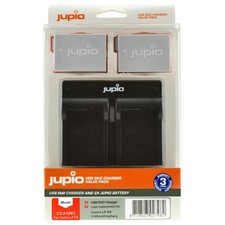 Jupio Value Pack: 2x Battery LP-E8 1120mAh  USB Dual Charger Open Box 