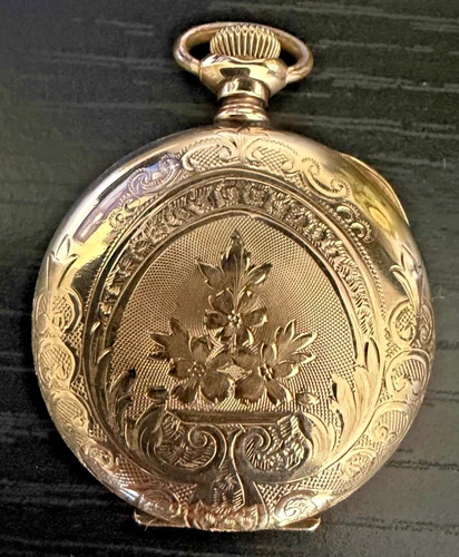 Antique 14K GF American Waltham Watch Co Seaside Model 1891 Pocket Watch, 0s, 7j