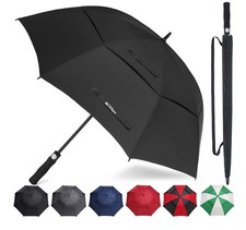Golf Umbrella Windproof Large 62 Inch, Double Canopy Vented, Automatic Open, ...