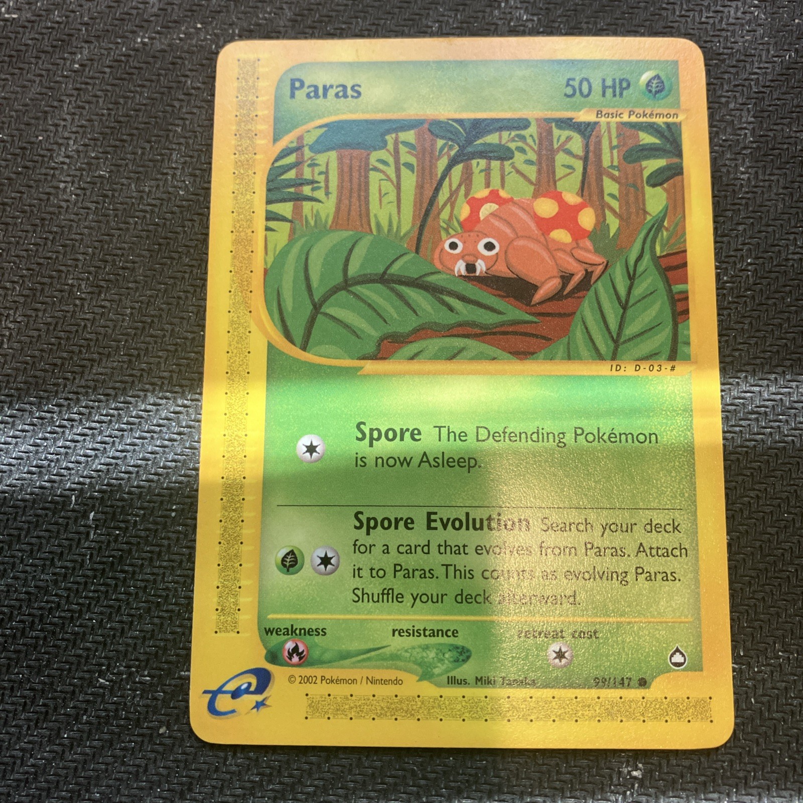Paras - Aquapolis 99/147 2002 - E Reader - Pokémon TCG - WOTC - NM