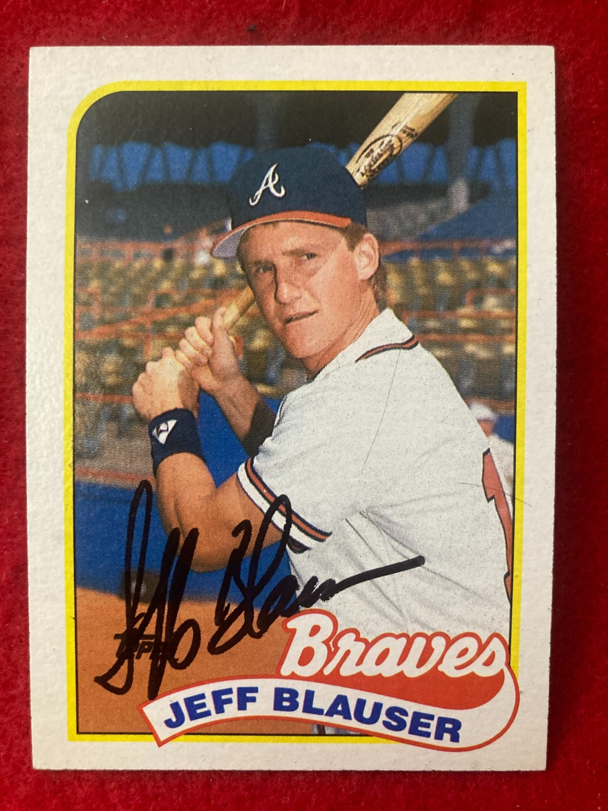 TOUGH! Jeff Blauser 1989 TOPPS #83 Atlanta Braves SIGNED Autographed Card