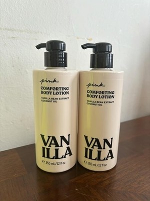 VICTORIA'S SECRET PINK VANILLA COMFORTING BODY LOTION w/ COCONUT OIL 12 oz LOT 2