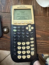 Genuine Ti-84 plus Calculator Texas Instruments Graphing Black with Cover Yellow