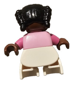 Lego Duplo Girl White Legs Bright Pink Top Drk Pink Arms Black Hair Braids