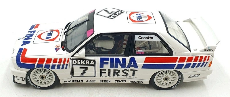 Minichamps 1/18 Scale 180 922007 - BMW M3 Fina DTM 1992 Winner J.Cecotto #7 - Image 3 of 4