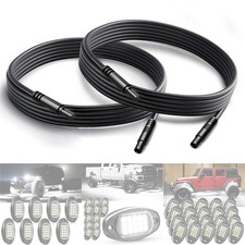 2pcs Led Rock Light 4-pin Extension Wire Cable For White Underglow Rock Lights