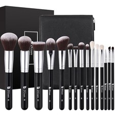 DUcare Makeup Brushes with Travel Bag 15Pcs Makeup Brush Set black with bag