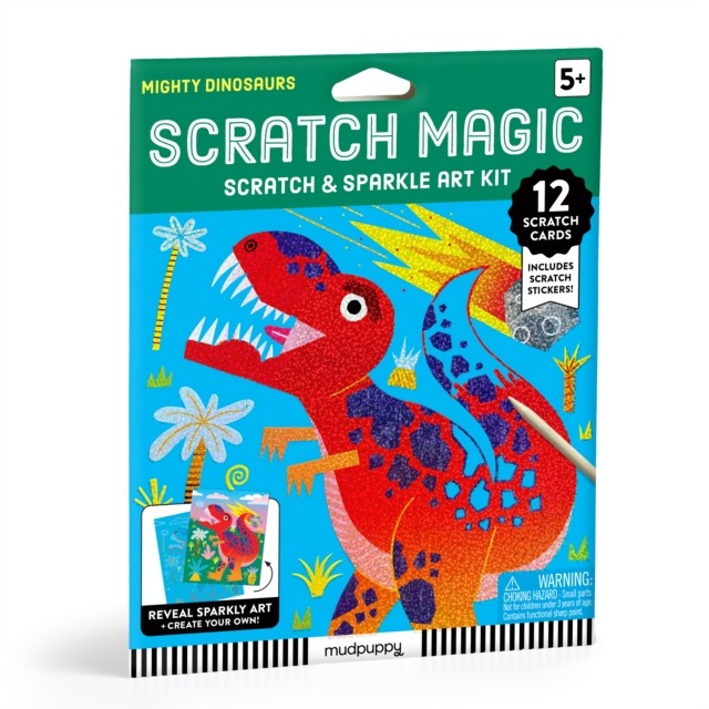 Mighty Dinosaurs Scratch Magic: Scratch & Sparkle Art Kit by Mudpuppy (Kit)
