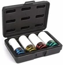 Titan Tools 21095 1/2" Drive Non-Marring Lug Nut Socket Set (4 Piece)