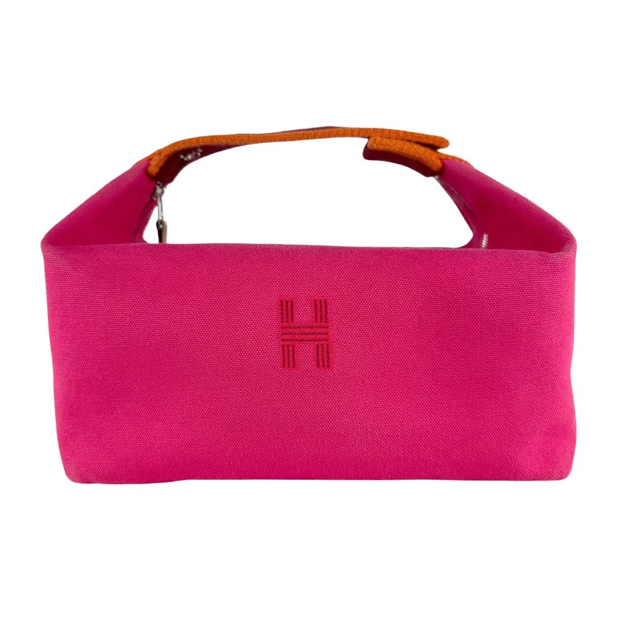 Hermes — Auth HERMES Handbag Pink Canvas - z9935