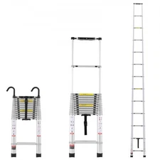 NEW Telescoping Ladder,16.5FT Aluminum Lightweight Extension Ladder,Multi-button