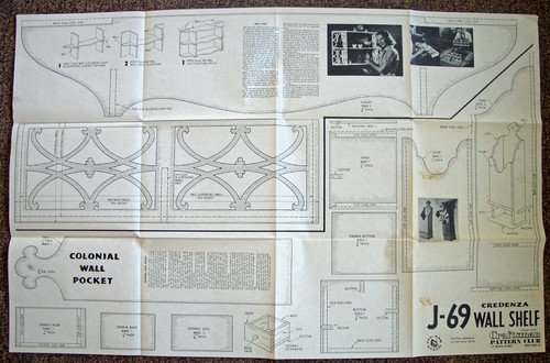 Wall Shelf & Wall Pocket Original Plans 1952 Craftsman Pattern Club - Picture 5 of 5