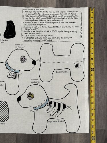 Riley Blake Panel-Zoe Zombie & Bones the Undead Dog-Emily Taylor Design P3850 - Picture 6 of 6
