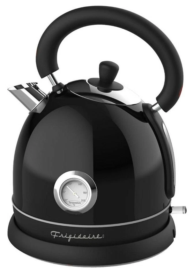 FRIGIDAIRE EKET125-BLACK Retro Electric Water Kettle Stainless Steel 1.8L New